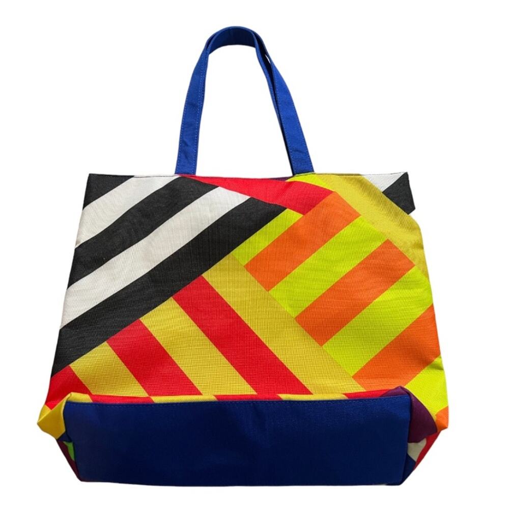Donald x Clinique Tote Bag in Multicolored Block Abstract Stripe